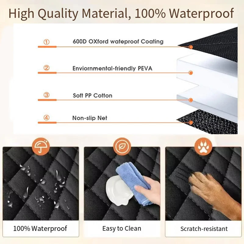 Car Pet Mat Cat Dog Pet Mat Cushion Car Cushion Waterproof Car Mat Rear Seat High Dog Mat Oxford Cloth Prevent Dirty Pad